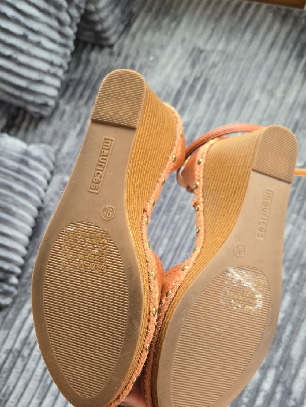 Maurices Tan Cognac Ankle-Strap Wedge Espadrilles - Picture 3 of 4